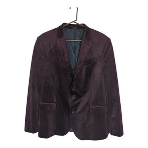 Velvet Blazer Men's 46R Burgundy Smoking‎ Jacket Tailored Party Evening Slim Fit